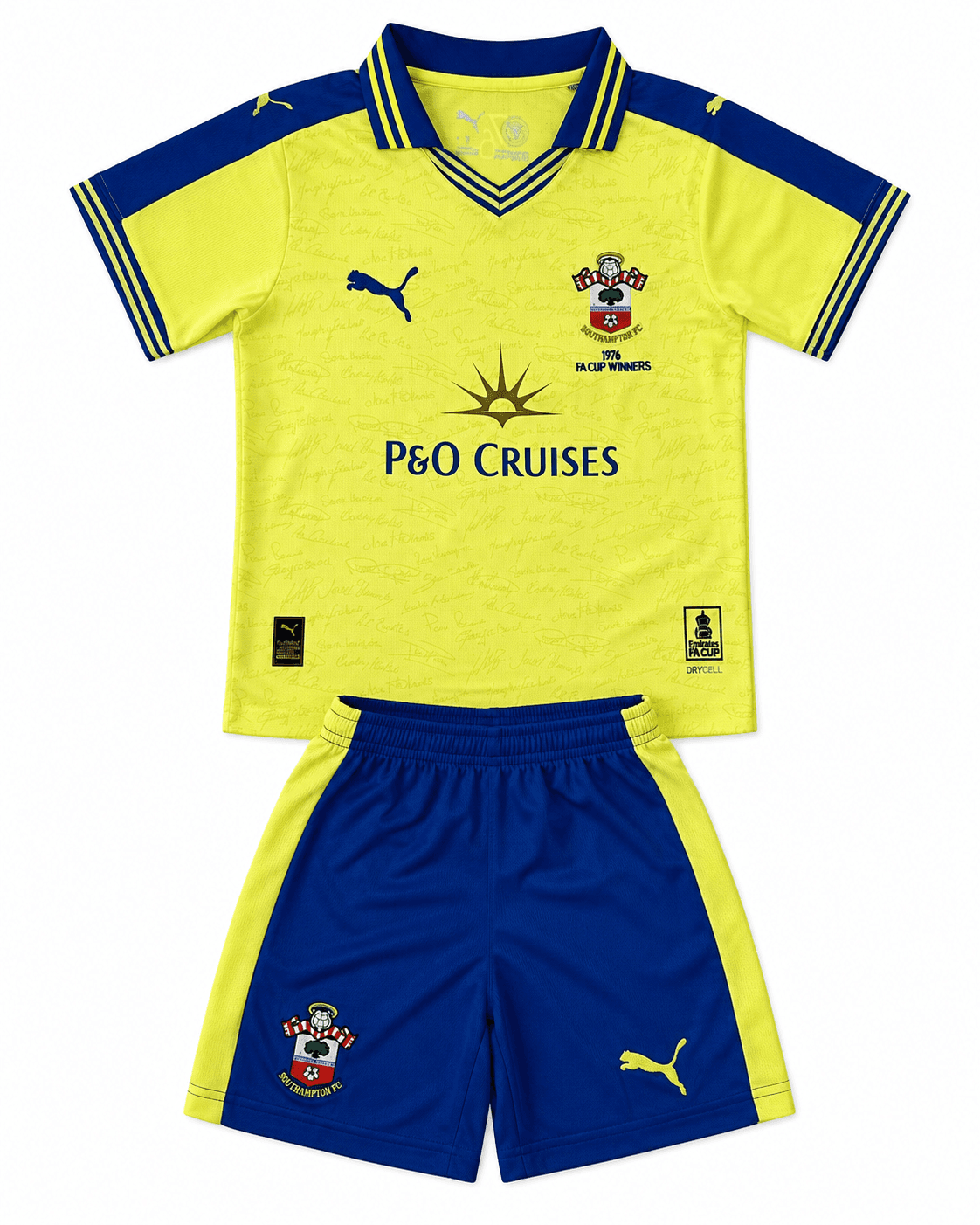 Ensemble maillot short Southampton 2026/2027 Édition spéciale jaune et bleu face