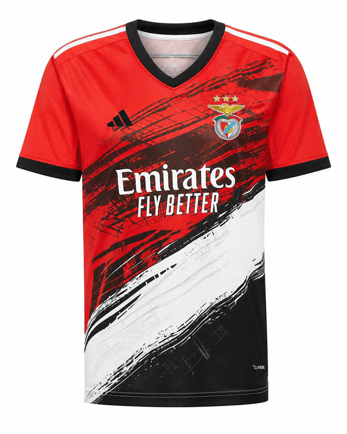 Maillot Benfica 2026/2027 Édition spéciale rouge, blanc et noir diagonal face