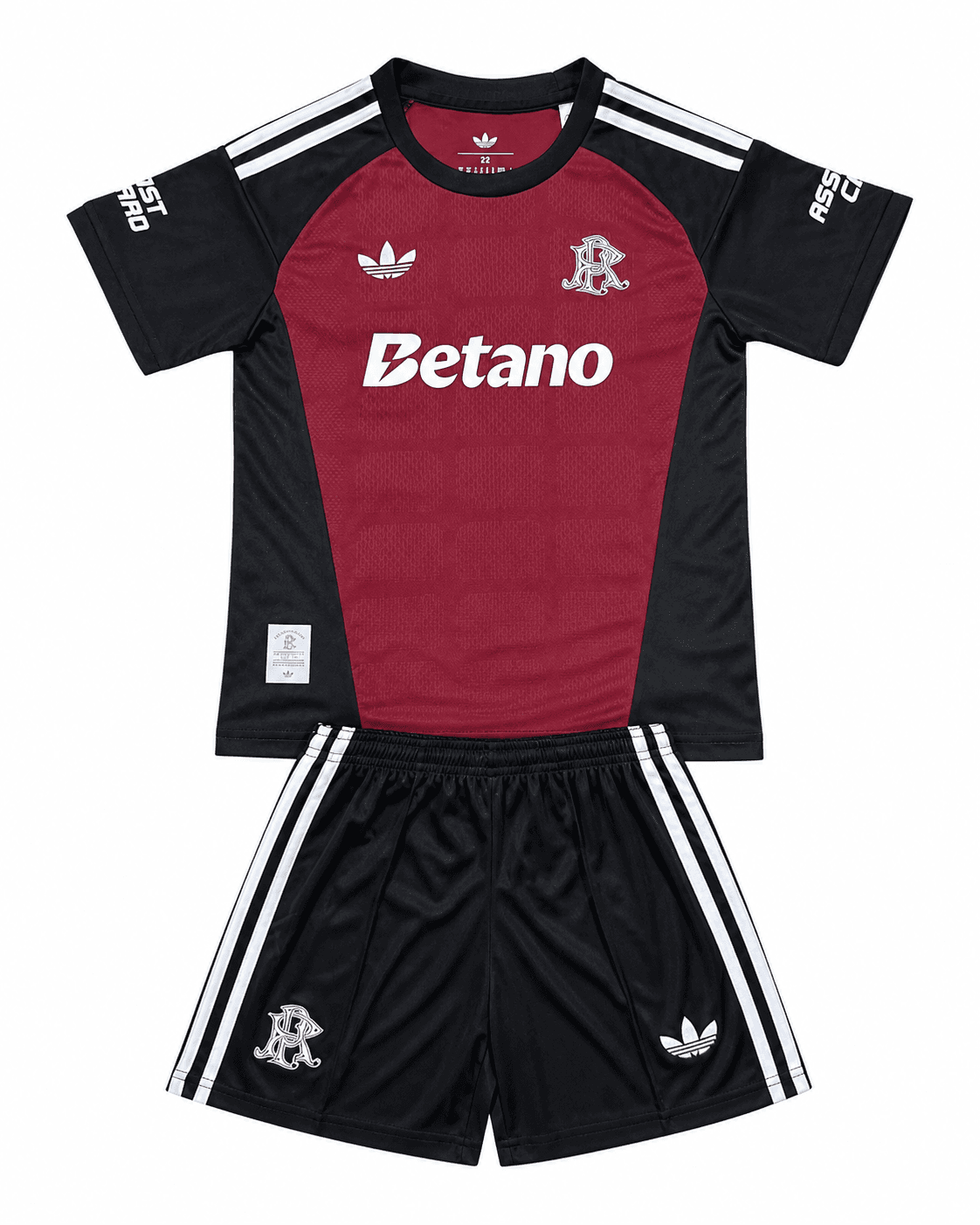 Ensemble maillot short River Plate 2026/2027 Gardien enfant rouge et noir face