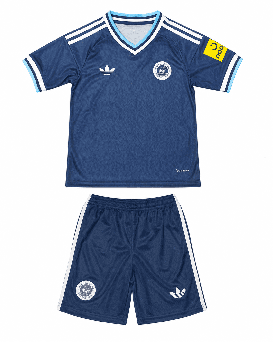Ensemble maillot short Newcastle 2026/2027 Extérieur enfant bleu ardoise face