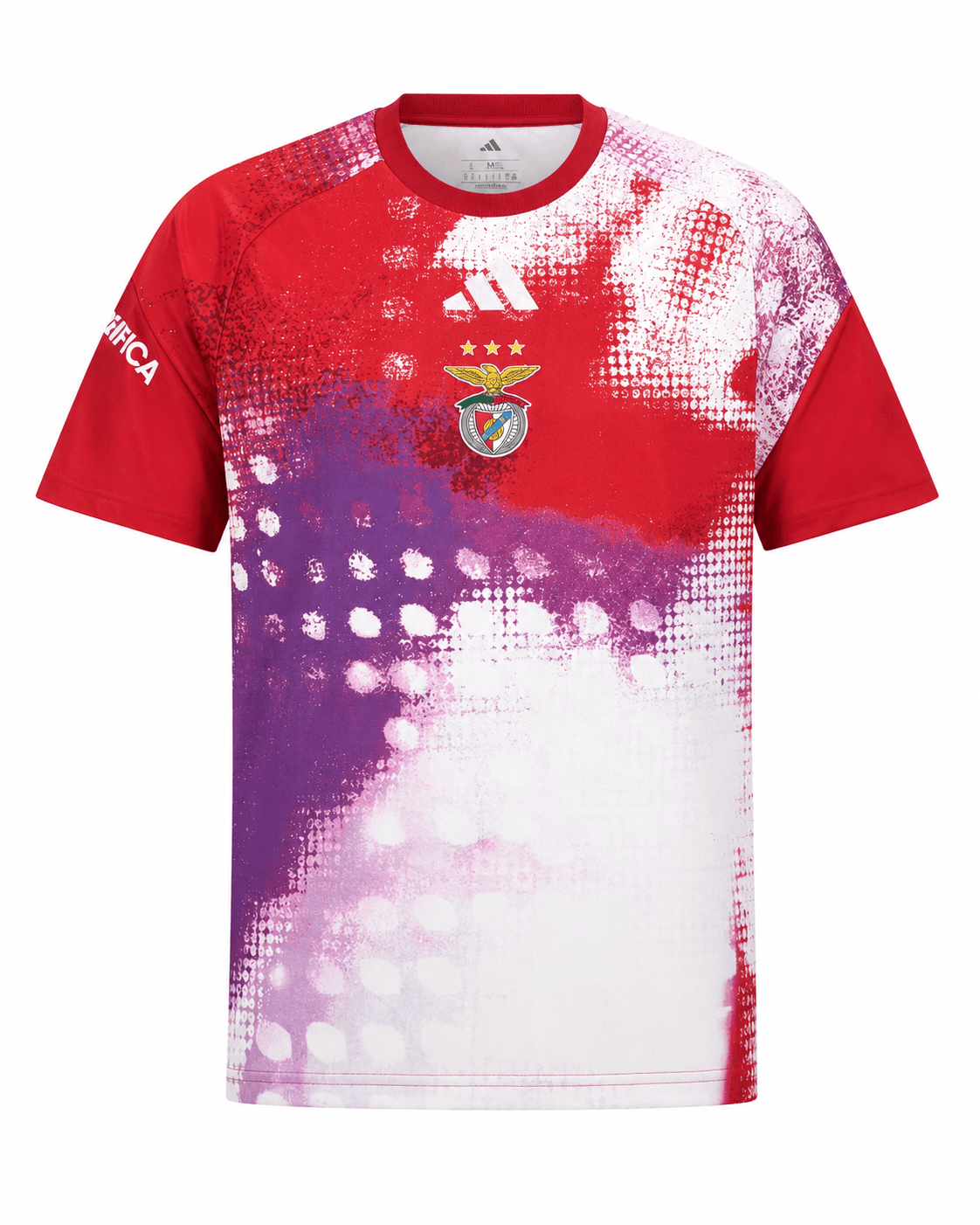 Maillot Benfica 2026/2027 Édition spéciale rouge, blanc et violet pixel face