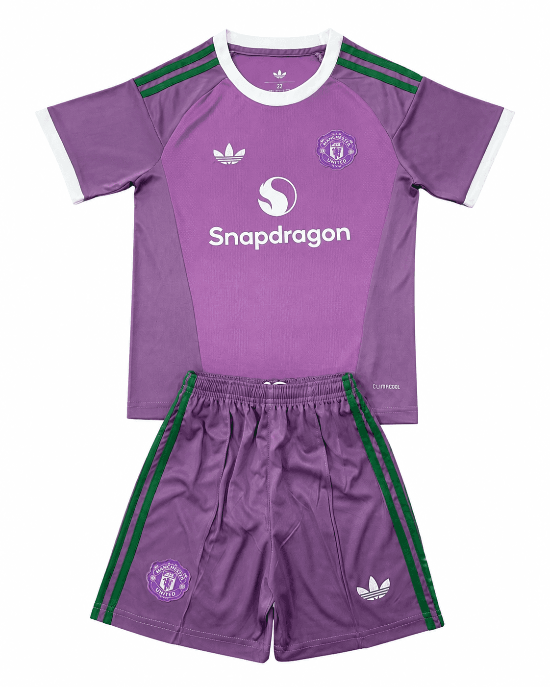 Ensemble maillot short Manchester United 2026/2027 Gardien mauve face