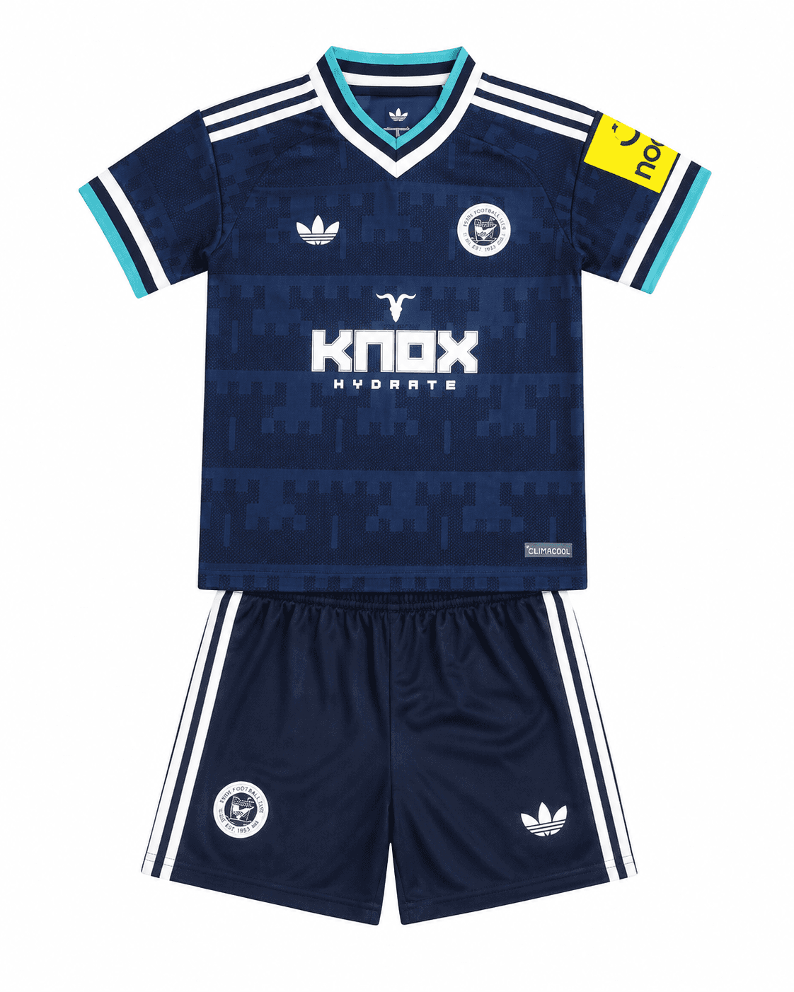 Ensemble maillot short Newcastle 2026/2027 Extérieur enfant motif pixel face