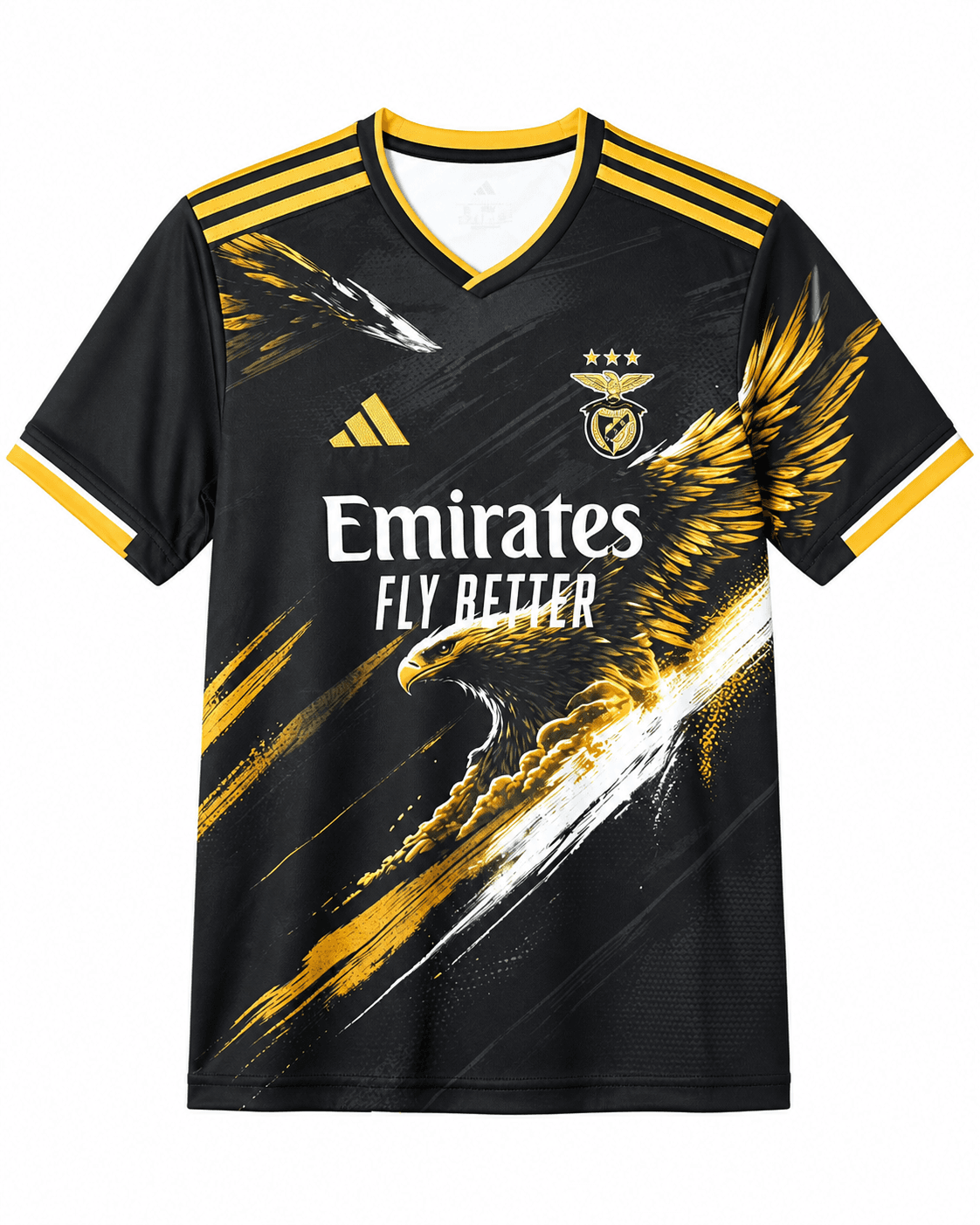 Maillot Benfica 2026/2027 Édition spéciale noir et doré à motif aigle face