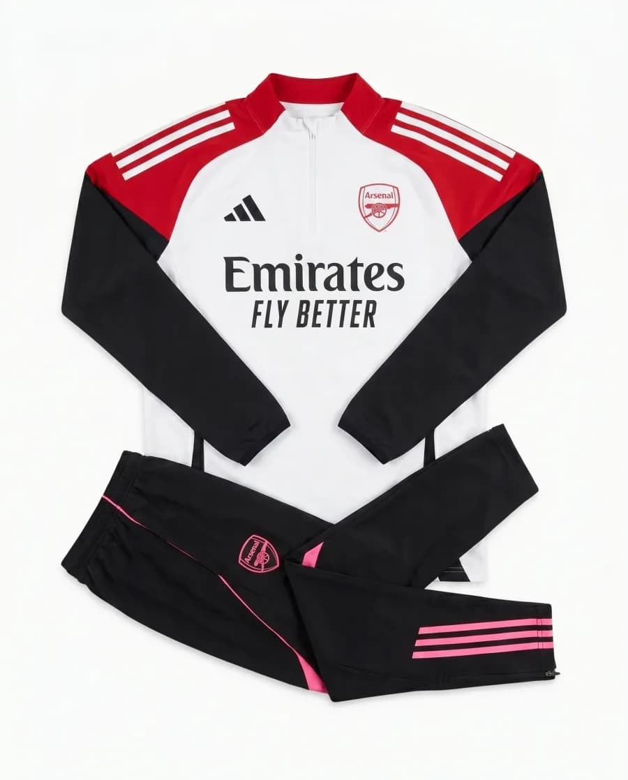 Survetement Arsenal 2025/26 Entrainement Blanc Rouge - Vue du produit 1