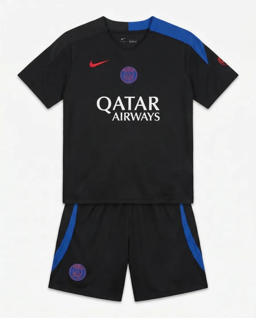 Ensemble Short T-shirt PSG 2025/26 Entrainement أسود - صورة المنتج 1