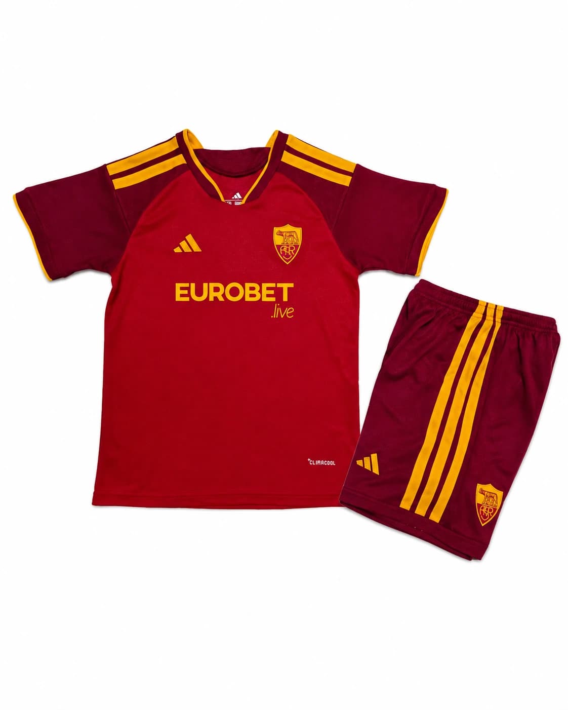Ensemble maillot short AS Roma 2026/2027 domicile enfant face