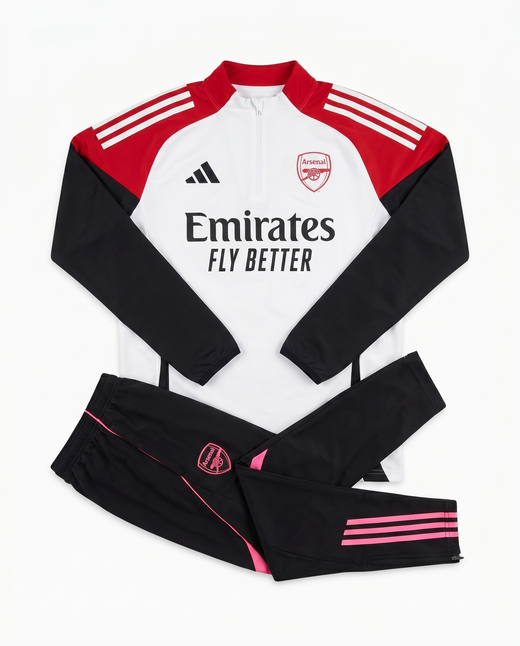 Survetement Arsenal 2025/26 Entrainement Blanc Rouge