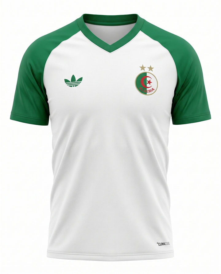 Maillot Algérie 26/27 Entrainement Blanc Vert